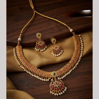 Kavita Art Stylish Austrian And Pota Pearl Necklace Set for Wedding Wear