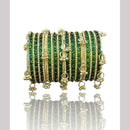 Kavita Art Royal Austrian Stone And Pearl Khashmiri Glass Khashmiri Bangles Set 