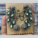 Kavita Art Heritage Style Oxidised Pota Stone Pearl Earcuff Earrings