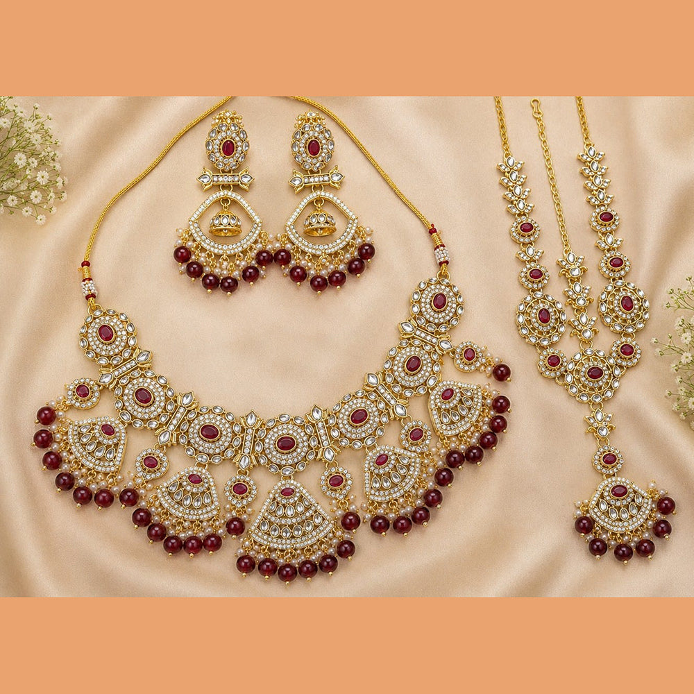 Kavita Art Royal Kundan Stone And Pearl Necklace Set