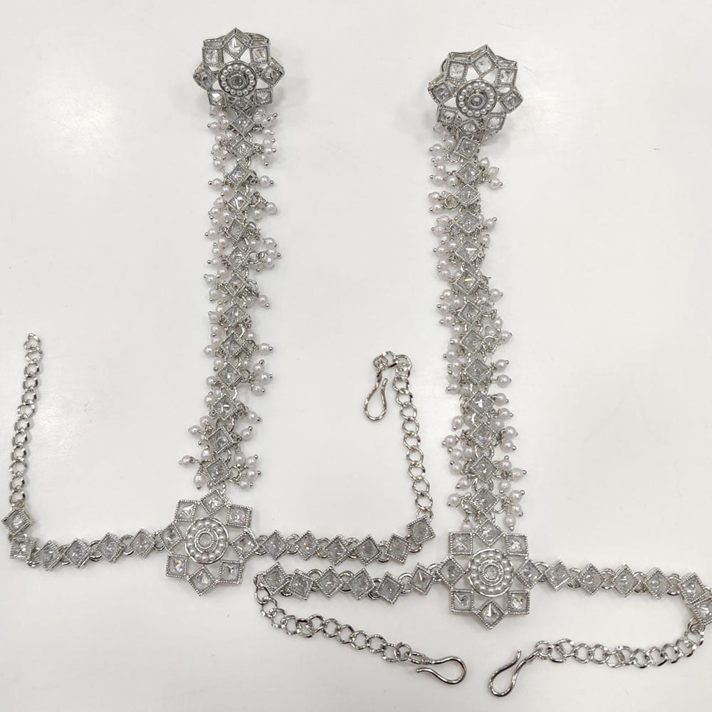 Kavita Art Wedding Wear Crystal Stone And Pearl Hath Panja