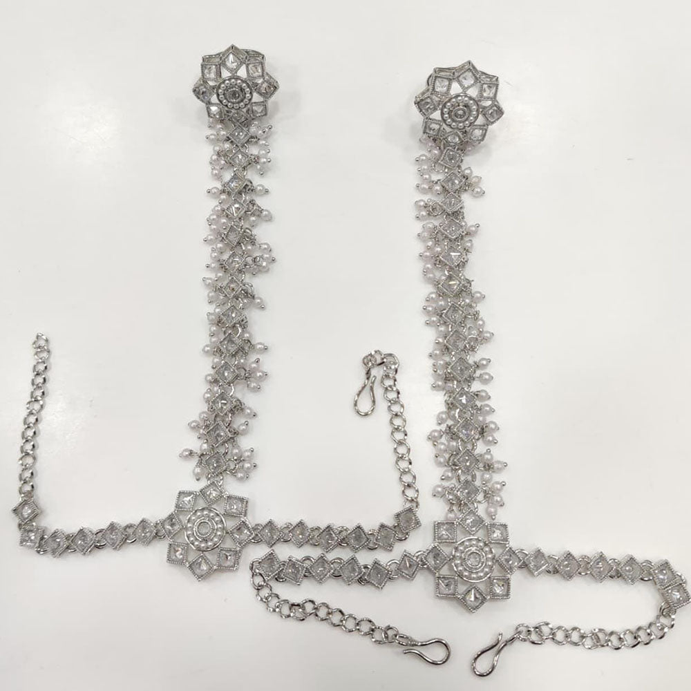Kavita Art Wedding Wear Crystal Stone And Pearl Hath Panja