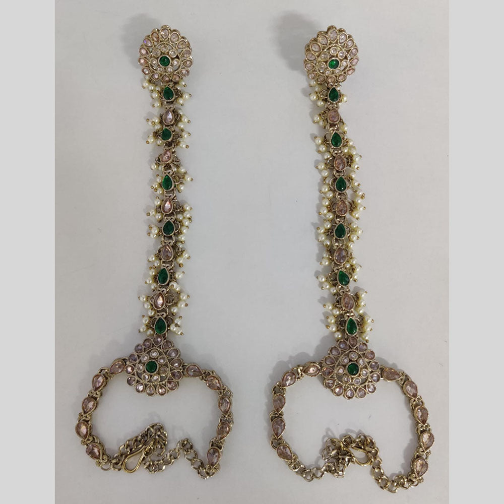 Kavita Art Wedding Wear Crystal Stone And Pearl Hath Panja