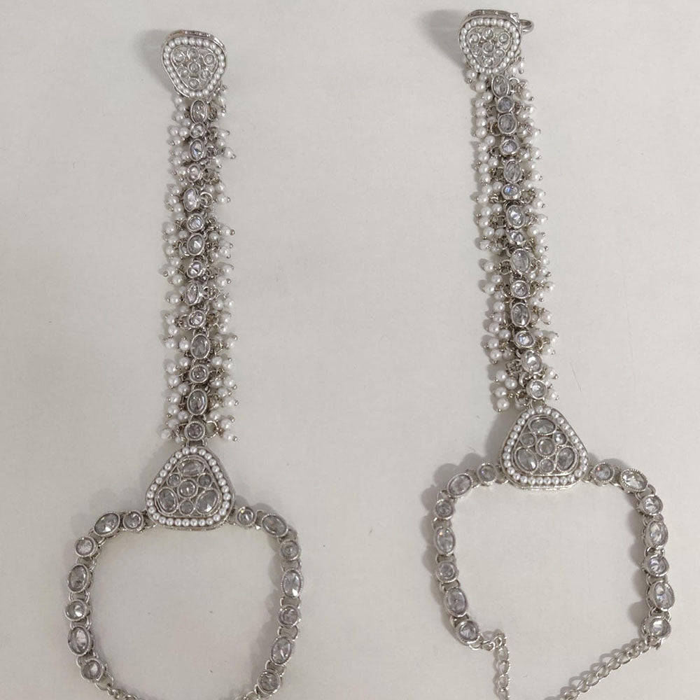 Kavita Art Wedding Wear Crystal Stone And Pearl Hath Panja