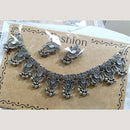 Kavita Art Boho Style Oxidised Plated Mirror And Pearl Necklace Set