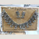 Kavita Art Boho Style Oxidised Plated Mirror And Pearl Necklace Set