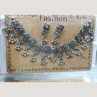 Kavita Art Boho Style Oxidised Plated Mirror And Pearl Necklace Set