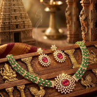 Kavita Art Elegant American Daimond Necklace Set 