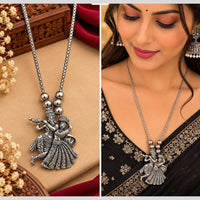 Kavita Art Boho Style Oxidised Plated Temple Necklace 