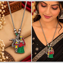 Kavita Art Boho Style Oxidised Plated Temple Necklace 