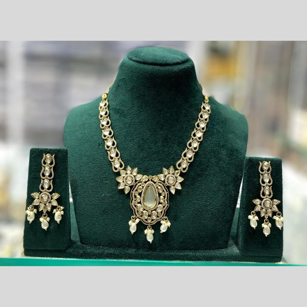 Kavita Art Elegant Polki Kundan Stone And Pearl Necklace Set for Women