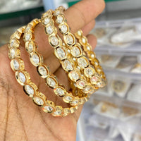 Kavita Art Graceful Polki Kundan Stone Embellished Bangles Set