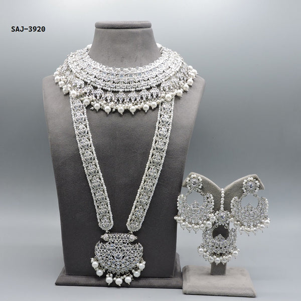 Soni Art Jewellery Silver Plated Double Necklace Set