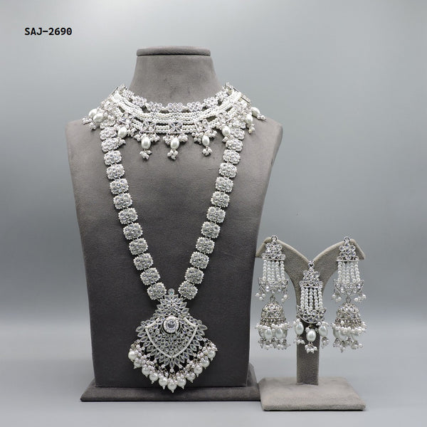 Soni Art Jewellery Silver Plated Double Necklace Set