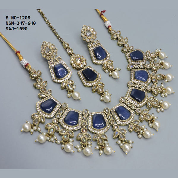 Soni Art Jewellery Gold Plated Crystal Stone Necklace Set