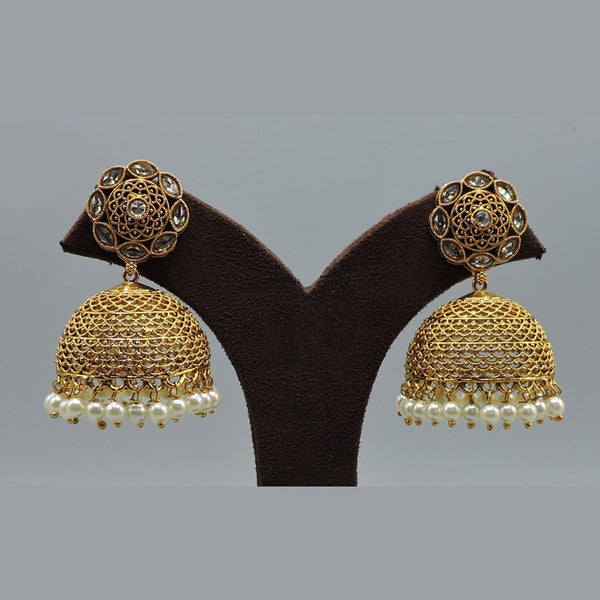 Soni Art Jewellery Gold Plated Crystal Stone Jhumki Earrings