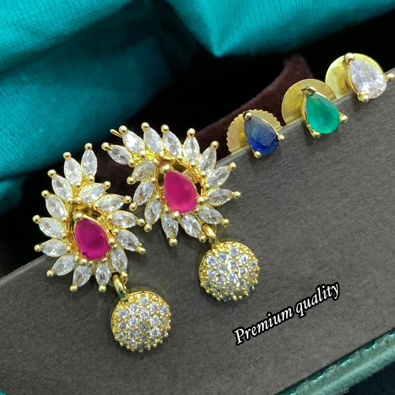 235-DER1377 - 18K Gold '3 in 1' Detachable Diamond Jhumkas - Diamond Dangle  Earrings with Color Stones & Pearls | Diamond jhumkas, Diamond dangle  earrings, Earrings