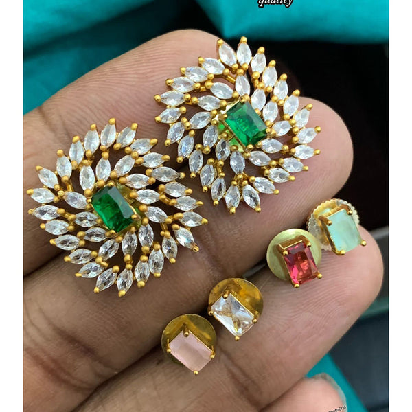 Buy Zeneme Earring Gold Plated American Diamond Multi-Color 3 In 1  Interchangeable Water Drop Shaped Earring Jewellery For Girls And Women  Online at Best Prices in India - JioMart.