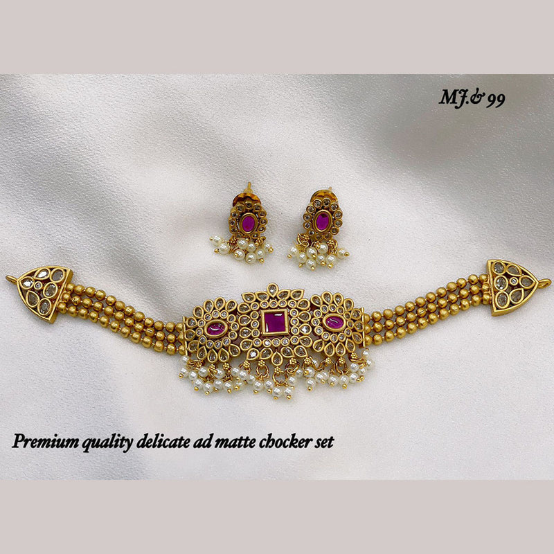 Sona Creation Gold Plated Choker Necklace Set