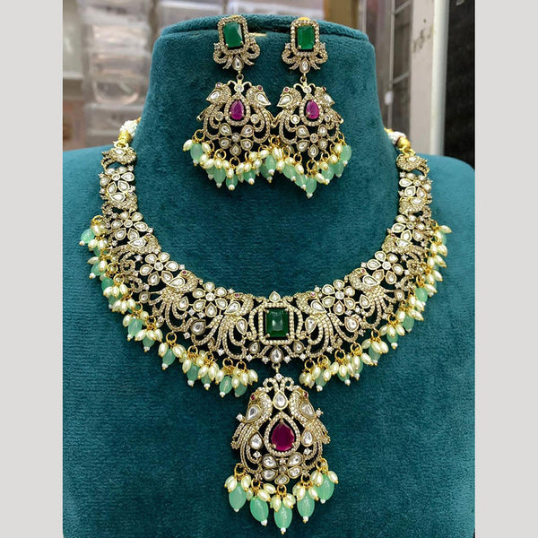 Sona Creation Gold Plated AD Choker Necklace Set