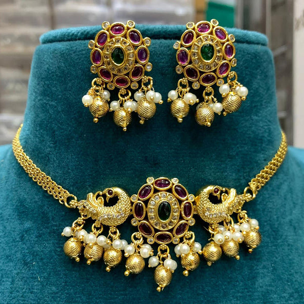 Sona Creation Gold Plated Kundan Stone Choker Necklace Set