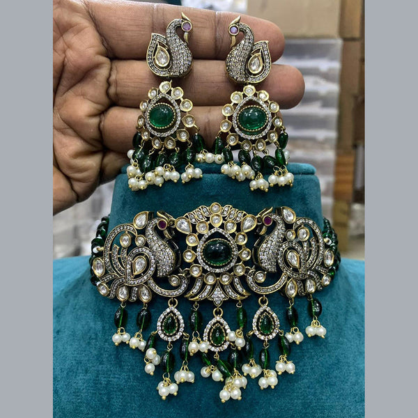 Sona Creation Gold Plated Monalisa Choker Necklace Set