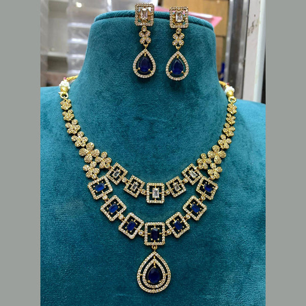 Sona Creation Gold Plated AD Necklace Set