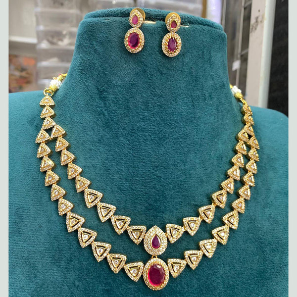 Sona Creation Gold Plated AD Necklace Set
