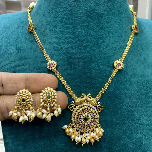 Sona Creation  Gold Plated American Diamond Necklace Set