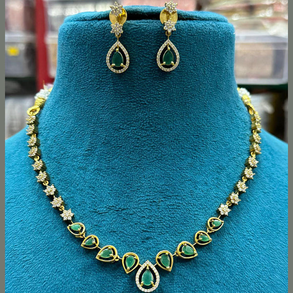 Sona Creation Gold Plated Crystal Stone Necklace Set