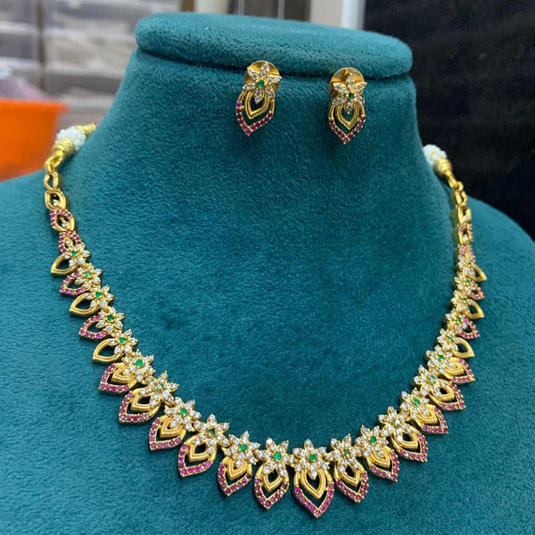 Sona Creation Gold Plated Austrian Stone Necklace Set