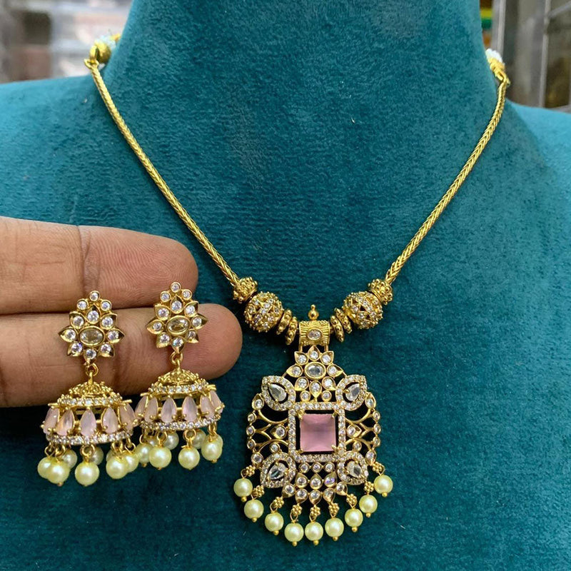 Sona Creation  Gold Plated AD Necklace Set