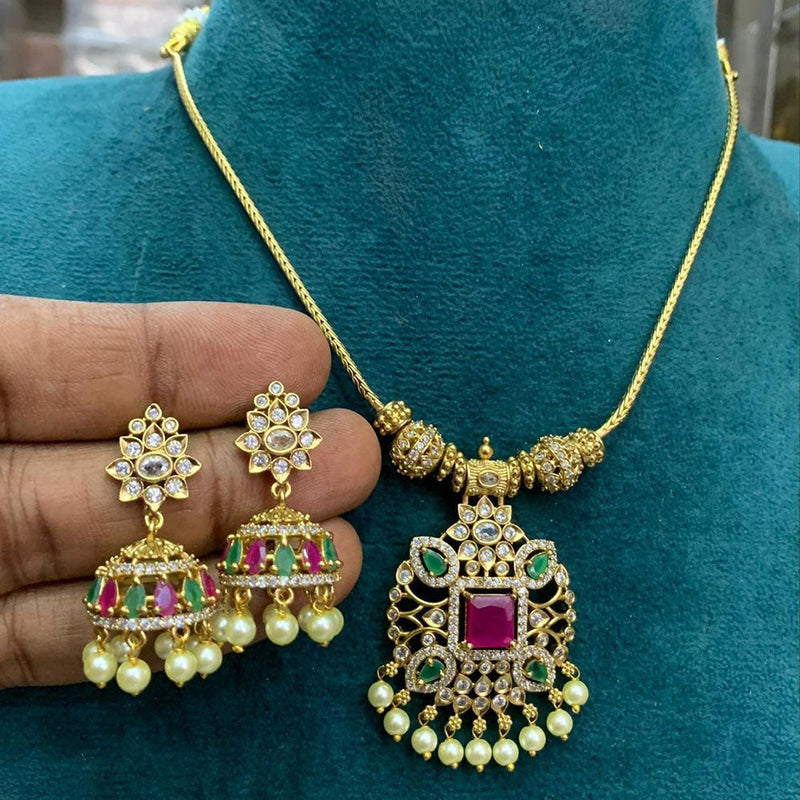 Sona Creation  Gold Plated AD Necklace Set