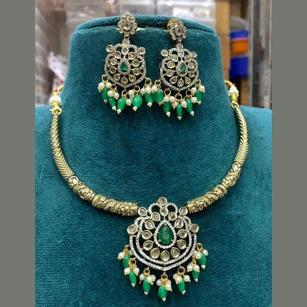 Sona Creation  Gold Plated AD Necklace Set