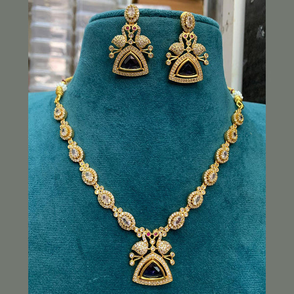 Sona Creation  Gold Plated AD Necklace Set