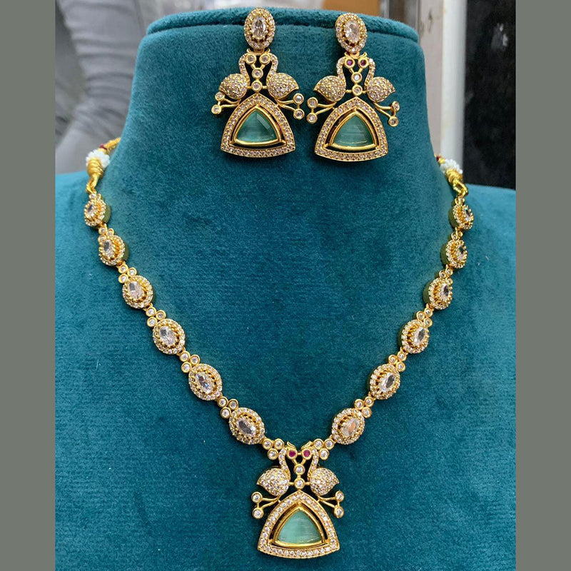 Sona Creation  Gold Plated AD Necklace Set