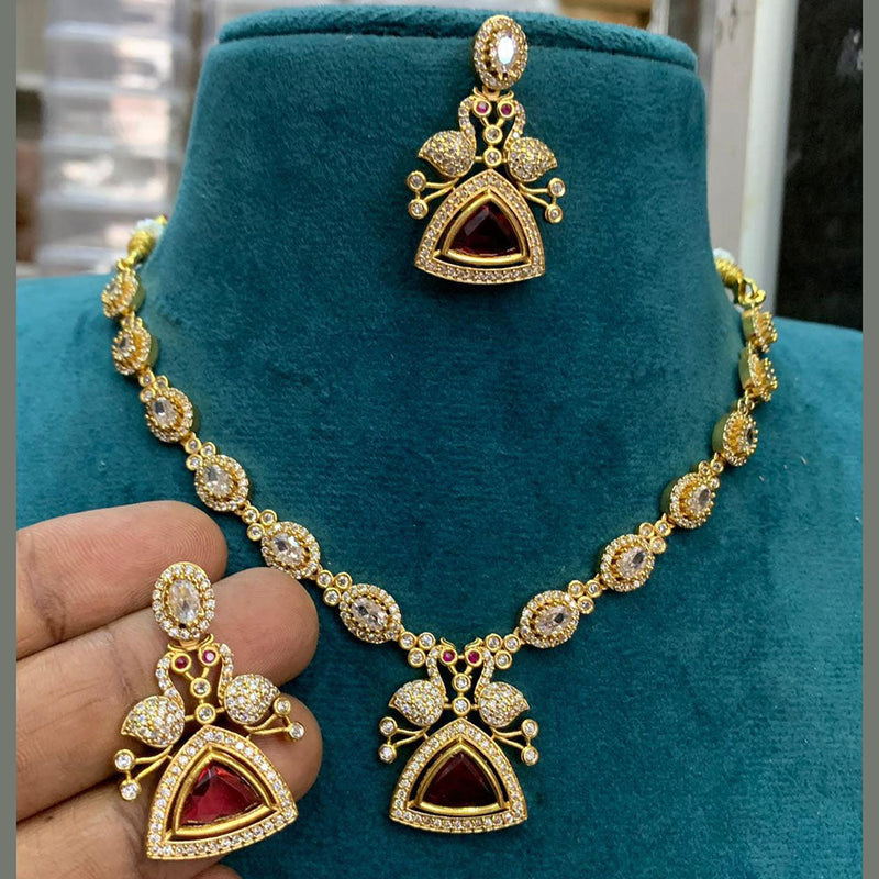 Sona Creation  Gold Plated AD Necklace Set