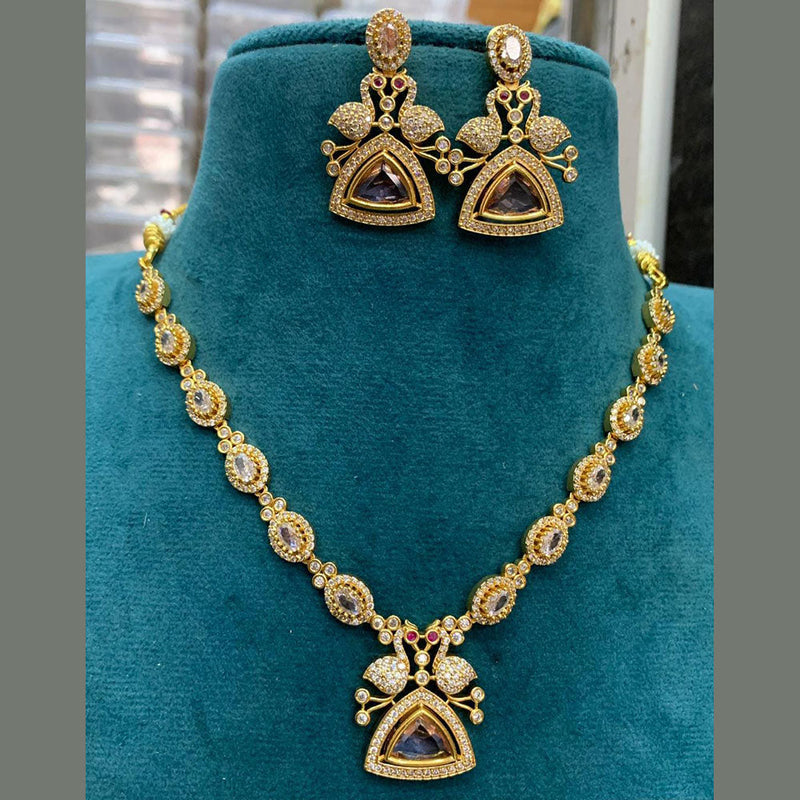 Sona Creation  Gold Plated AD Necklace Set