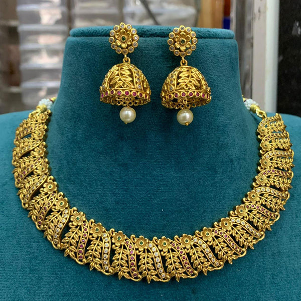 Sona Creation Gold Plated Austrian Stone Necklace Set