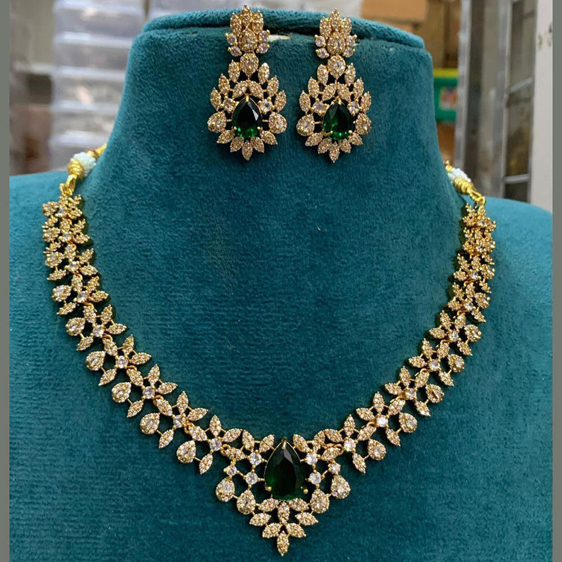 Sona Creation  Gold Plated AD Necklace Set