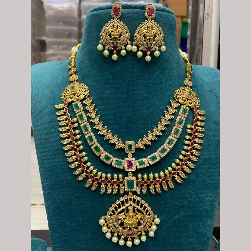 Sona Creation  Gold Plated AD Necklace Set