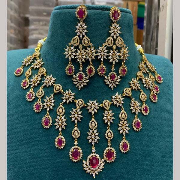 Sona Creation  Gold Plated AD Necklace Set