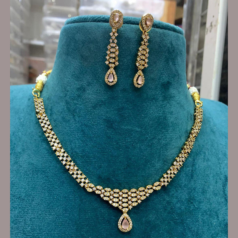 Sona Creation Gold Plated Austrian Stone Necklace Set