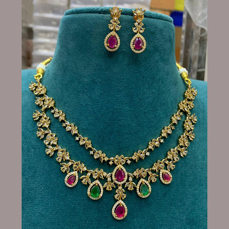 Sona Creation Gold Plated AD Necklace Set