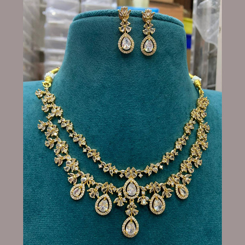 Sona Creation Gold Plated AD Necklace Set