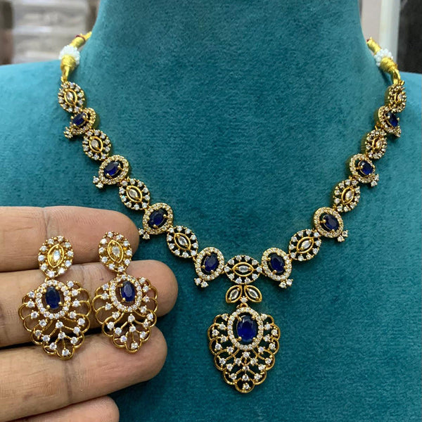 Sona Creation Gold Plated AD Necklace Set