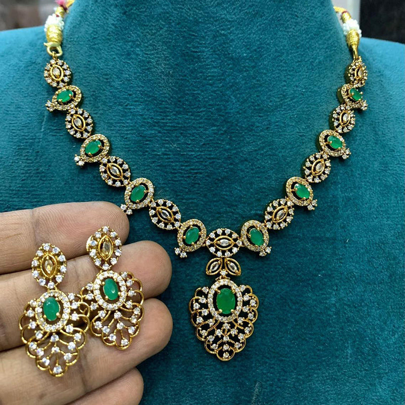 Sona Creation Gold Plated AD Necklace Set