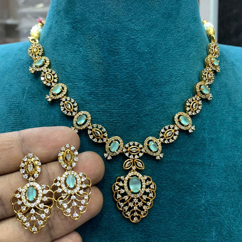 Sona Creation Gold Plated AD Necklace Set