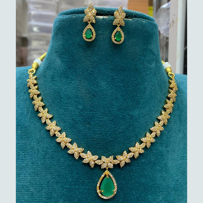 Sona Creation Gold Plated AD Necklace Set