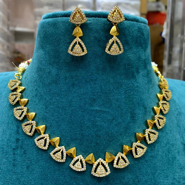 Sona Creation Gold Plated AD Necklace Set